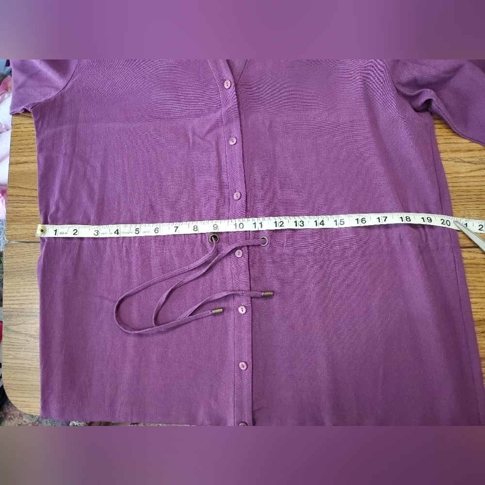 Eileen Fisher Shirt Dress Tencel purple button down  long sleeves, sz M, casual. - Picture 9 of 16